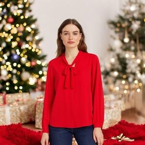 Adrienne Vittadini Tops | Red Blouse! | Color: Red | Size: Small